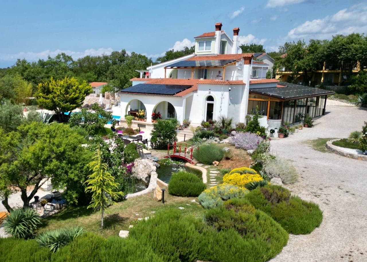 The Central Villa and gardens at the resort